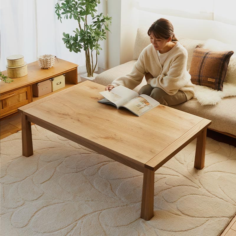 北海道産ナラ材使用！オールシーズン使えるスタイリッシュなこたつ