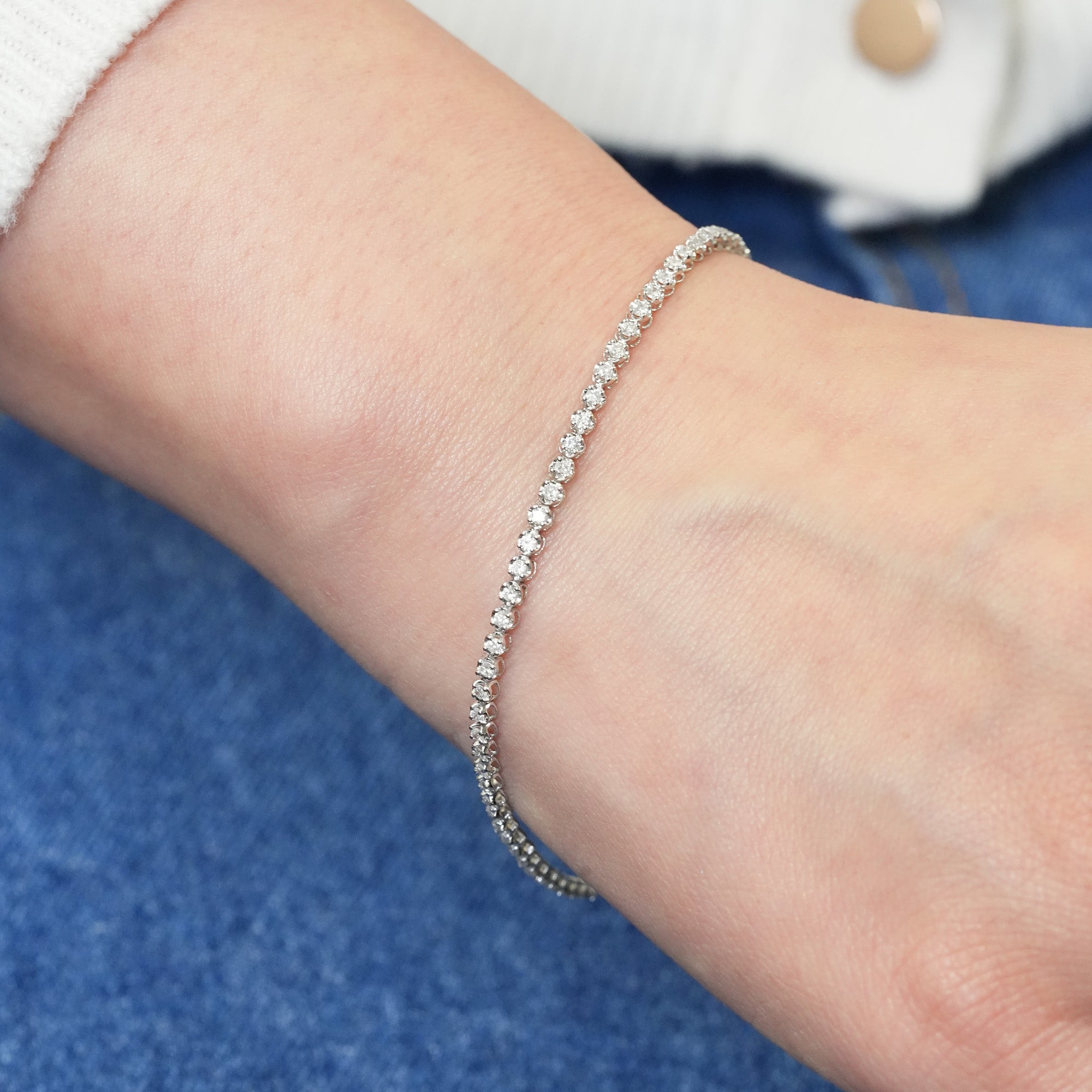 ダイヤモンド テニスブレスレット – K18WG / YG / PG、1.0ct