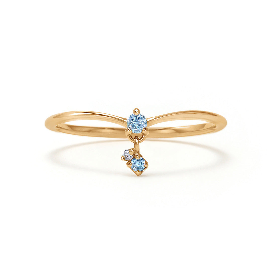 ブルーダイヤモンド(ラボグロウン) K18/K10/PTリング・トランジュS