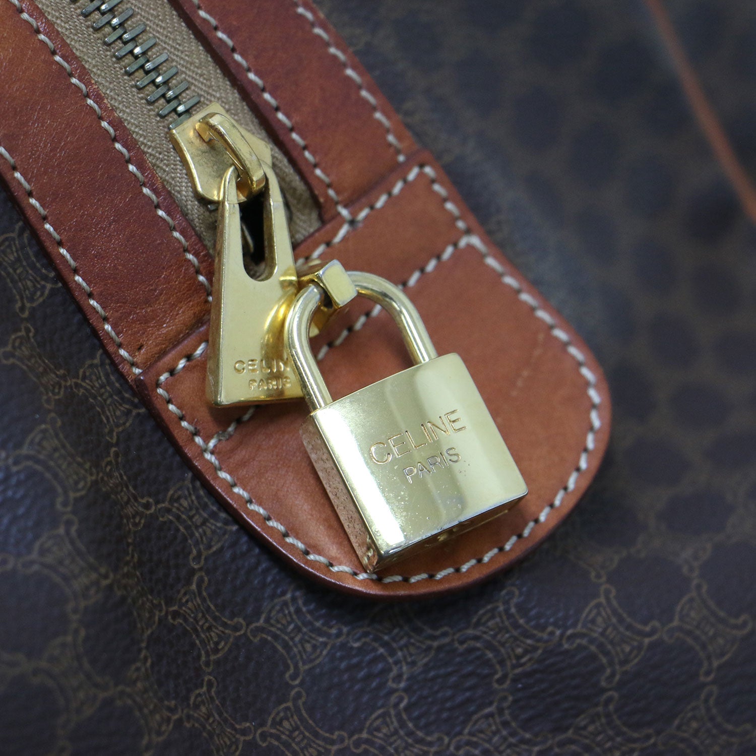 CELINE (セリーヌ) マカダム柄 ボストン バッグ / コーティング