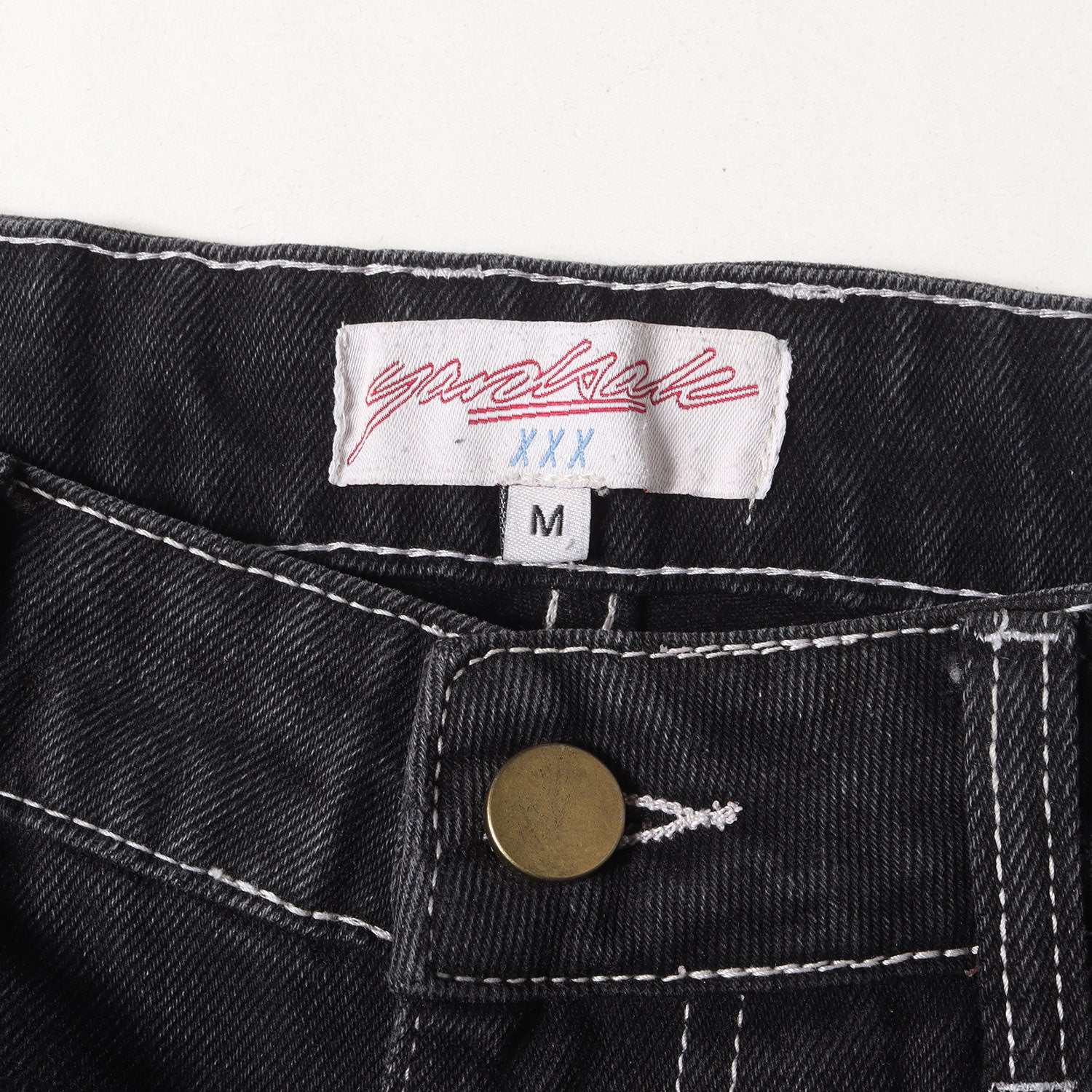 YARDSALE (ヤードセール) ロゴ刺繍 ウォッシュド デニムパンツ