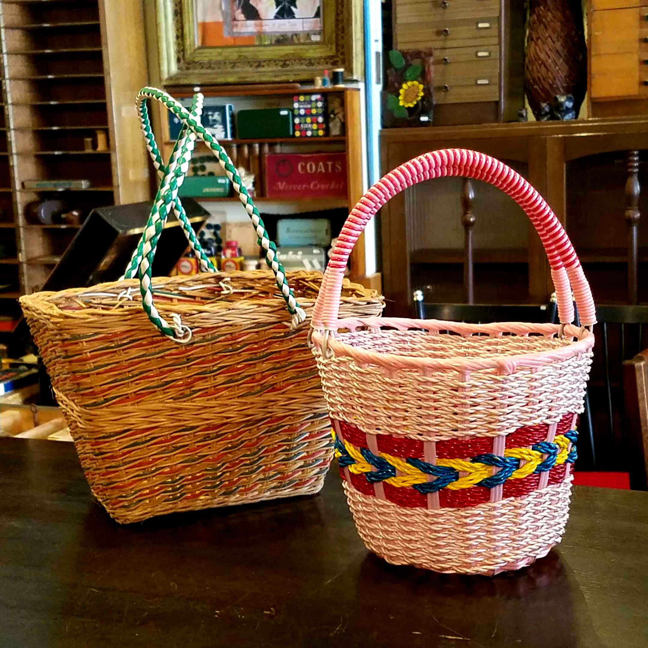 昭和レトロな買い物カゴ（編みカゴ） - [Sold Out]過去の販売商品