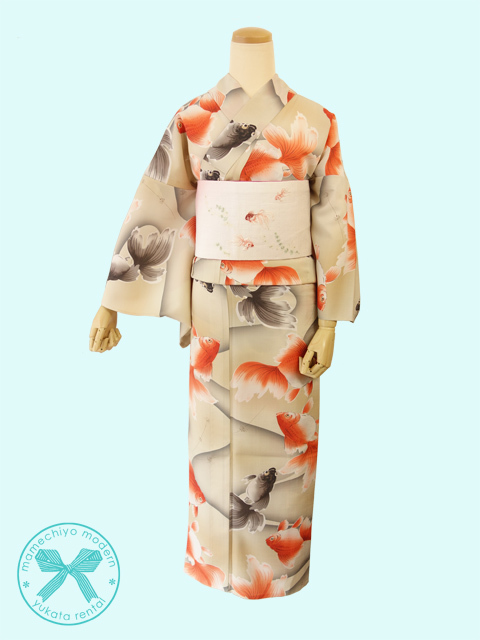 念願の豆千代さんの『流水金魚』柄セオα浴衣を手に入れるも、コレ