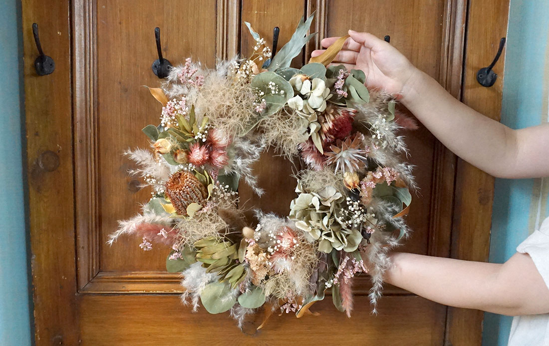 商品名【芽依】ゆきこ様専用♥ローズとガーベラのフラワーリース 春