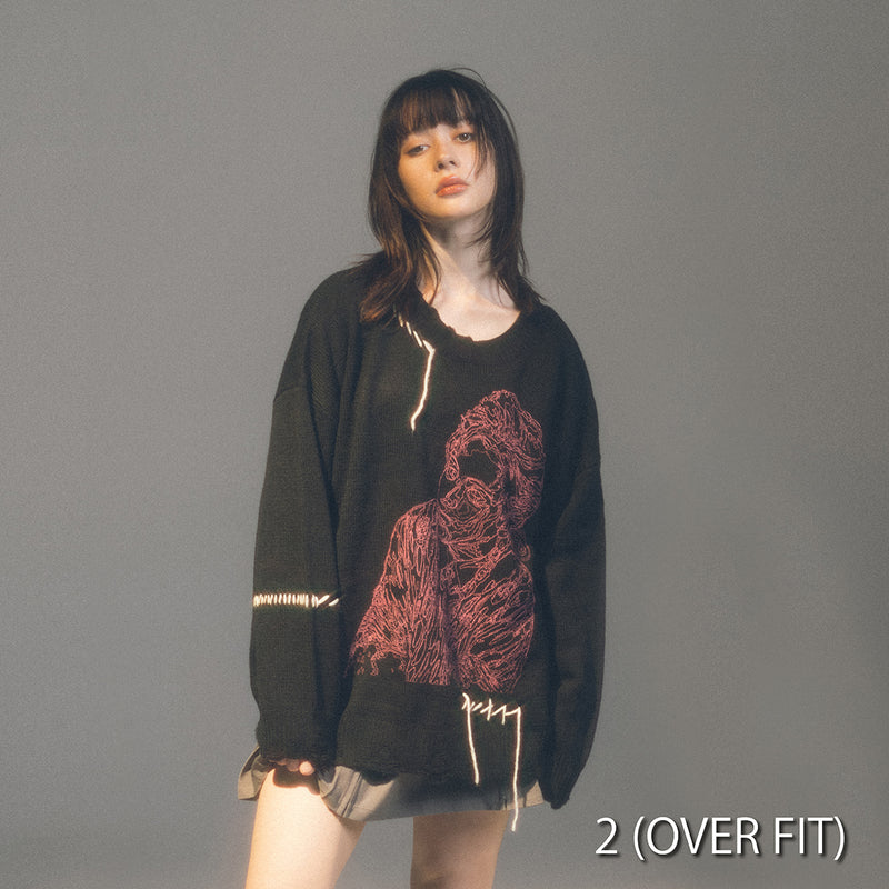 Novel Core × A Good Bad Influence” Outline Sweater Black – BMSG
