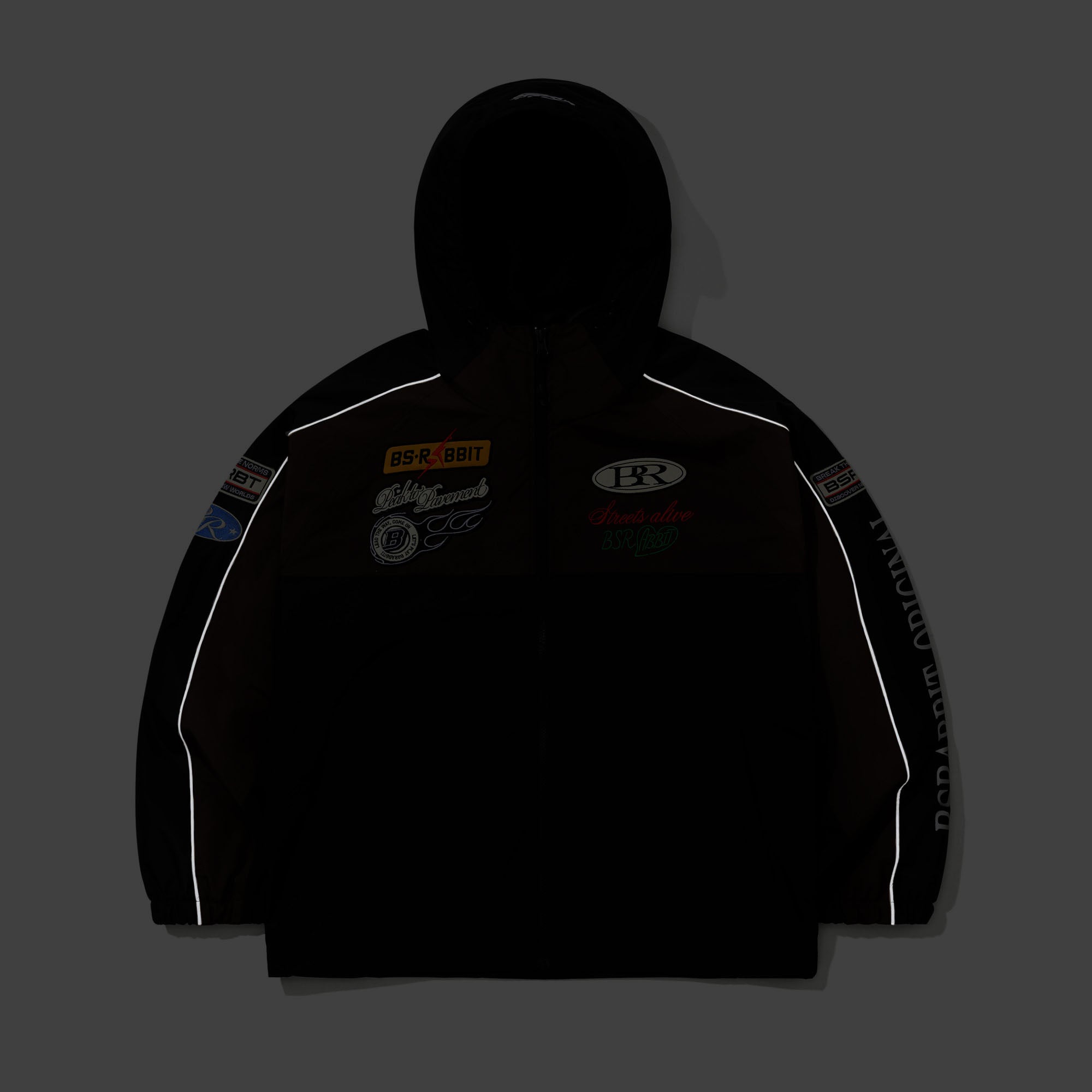 2526FW BSRABBIT Patched Utility Hooded Jacket Jacket Black / Dark