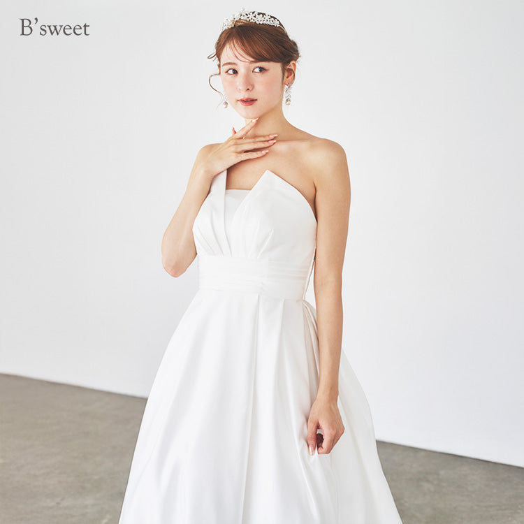 wd636ls】サテン調ビスチェドレス プリンセスライン – ドレスショップ