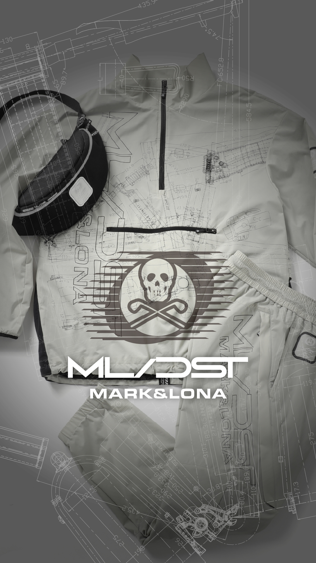 ライトグレー MARK& LONA ウインドブレーカー マークアンドロナ