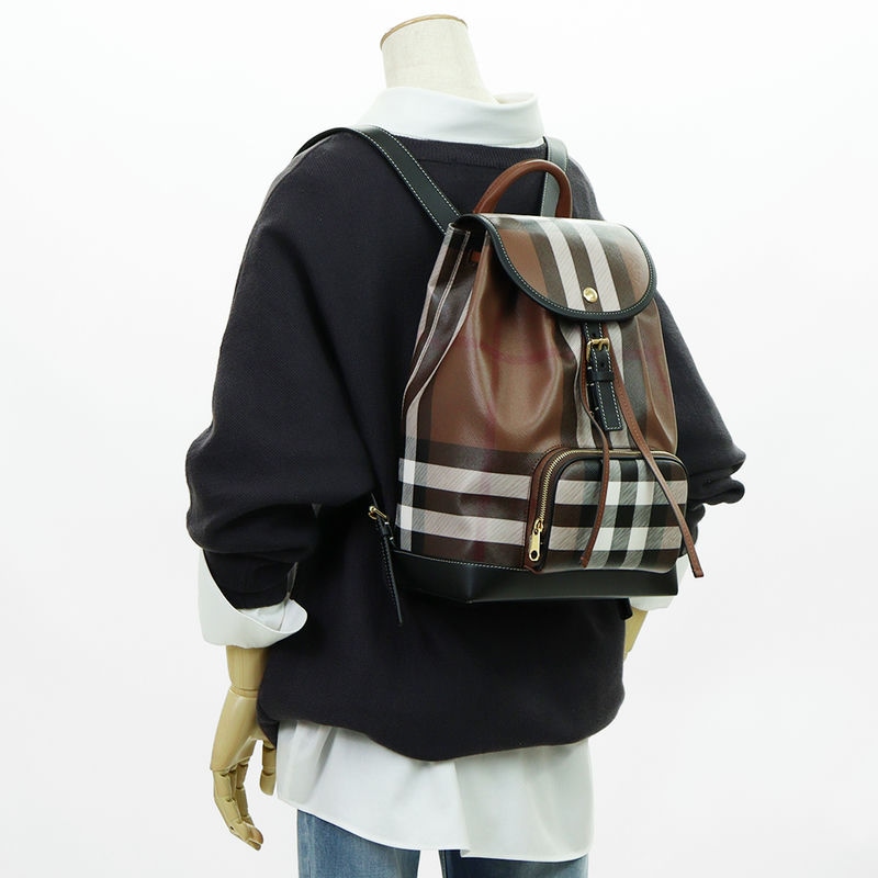 Brandol / BURBERRY バーバリー リュックサック チェック柄 ブラウン系