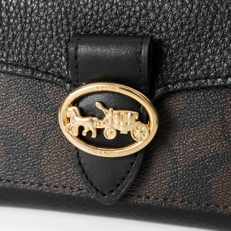 Brandol / COACH コーチ 二つ折り財布 シグネチャー 馬車ロゴ スクエア
