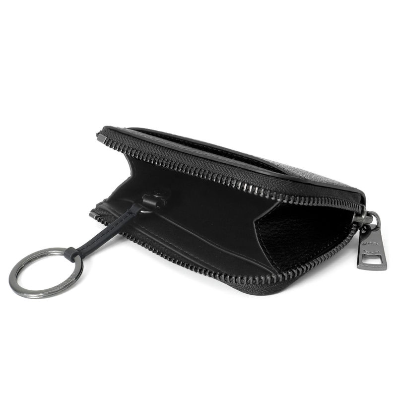 Brandol / COACH コーチ 小銭入れ レザー ジップ キー ケース ブラック