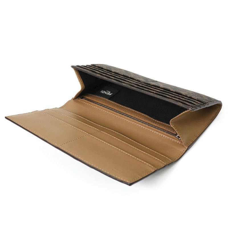 よ*リ様 FENDI FFロゴ 長財布 ベージュ/ダークブラウン 箱付き よ*リ様