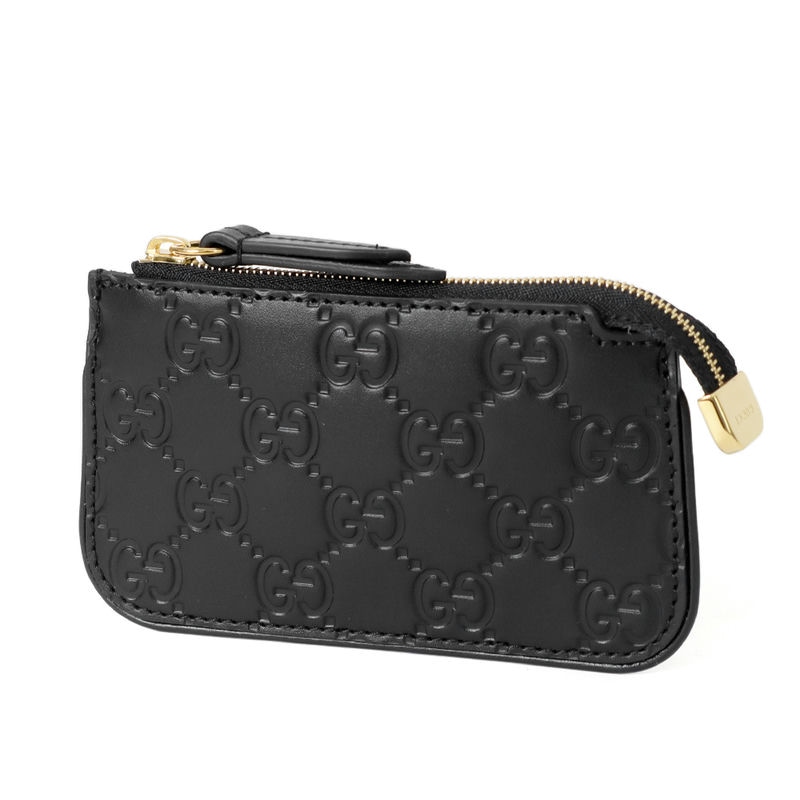 Brandol / GUCCI グッチ 小銭入れ シグネチャー レザー キーリング付き