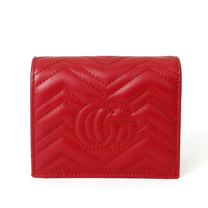 Brandol / GUCCI グッチ 二つ折り財布 GGマーモント レザー 小銭入れ付