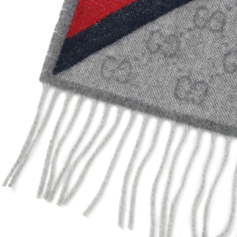 Brandol / GUCCI グッチ ストール ウール100% GG柄 マフラー ライト