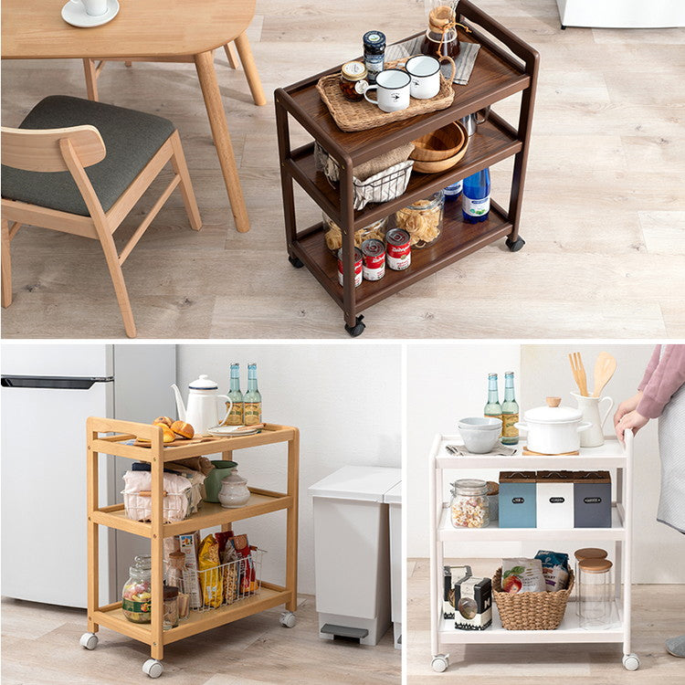 キッチンワゴン 天然木 キャスター付き キッチンラック キッチン収納