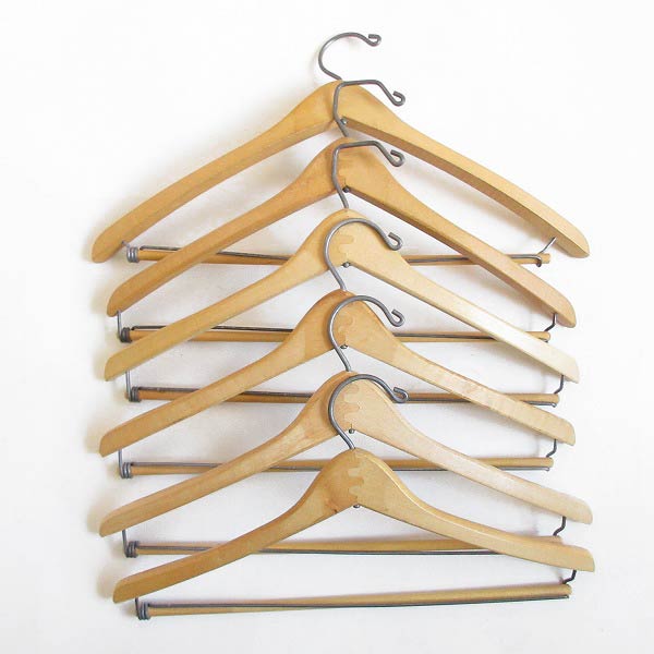 USA製/ビンテージ/ウッド ハンガー/6本セット/木製/アンティーク