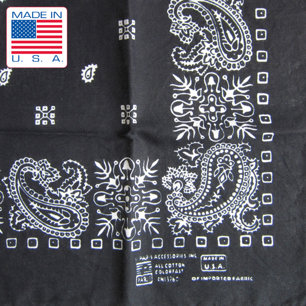 美品/希少カラー/ブラック/PARIS ACCESSORIES/ビンテージ/バンダナ