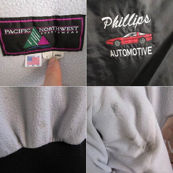 80s-90s USA製 シボレー コルベット C4 刺繍 ナイロン スタジャン 黒 L