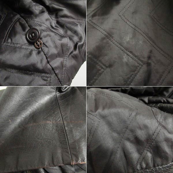 90s GAP オールド ギャップ 肉厚 レザー ジャケット L ダークブラウン