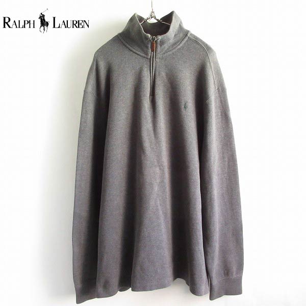 美品 90s Polo ポロ ラルフローレン ハーフジップ リブ ニット