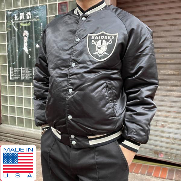 80s USA製レイダーススタジャン|黒Lジャケット - 札幌 ビンテージ 古着