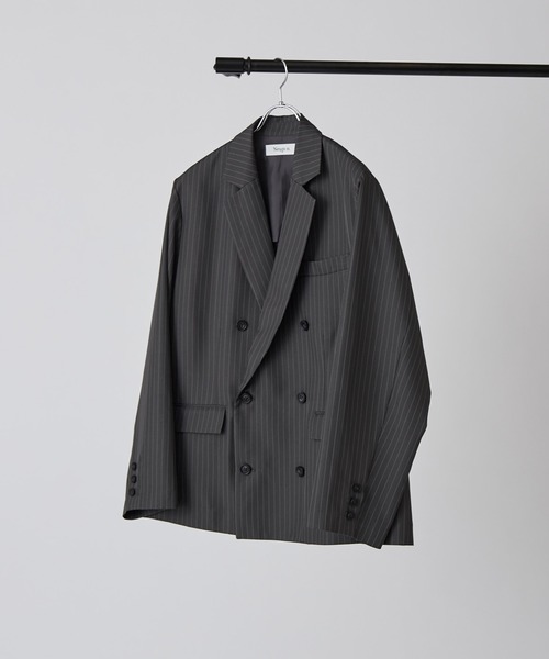 Neucon】PINSTRIPE RELAXING DOUBLE JACKET / ピンストライプ