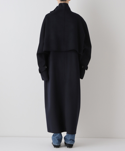 セール】super160 リバー スタンドカラー ロングコート（その他