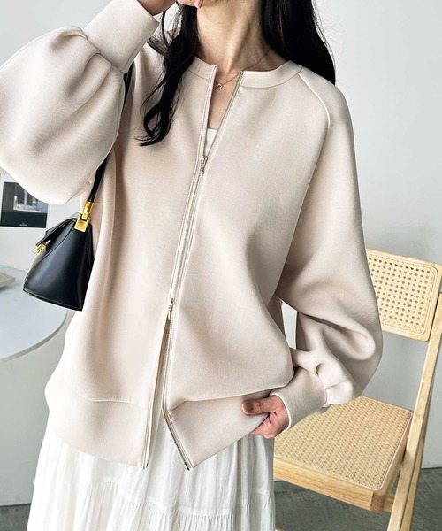 セール】秋にぴったり。前後2WAYダブルジップダンボールスウェット