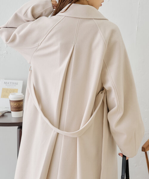 セール】金釦ビッグカラーステンカラーロングコート（その他アウター