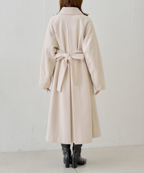セール】金釦ビッグカラーステンカラーロングコート（その他アウター