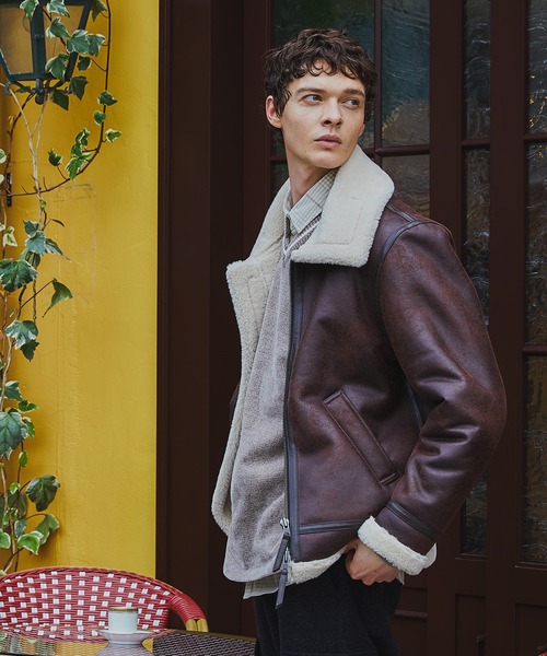 セール】FAKE MOUTON B-3 FLIGHT JACKET：フェイクムートン B3