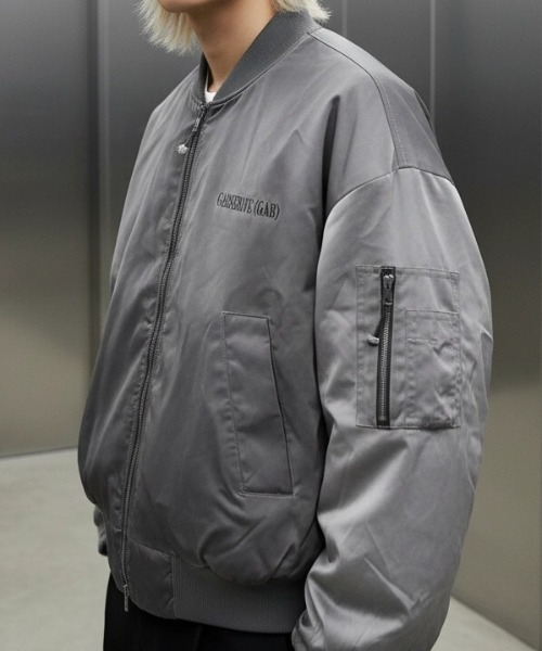 A'GEM/9×.kom『select/セレクト』GABSERINE BACK LOGO MA-1 JACKET