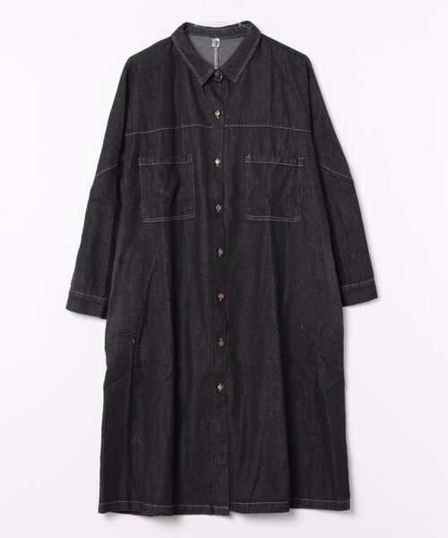 セール】デニム ロングコート（デニムジャケット）｜BLANC FICELLE