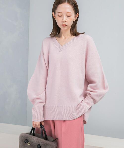 セール】ウールカシミヤVネックニットプルオーバー（ニット/セーター
