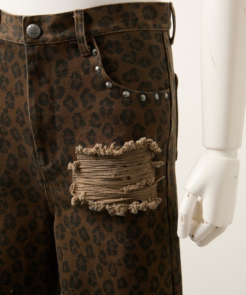 GRANCY】Leopard Damage Flare Pants / レオパードダメージフレア