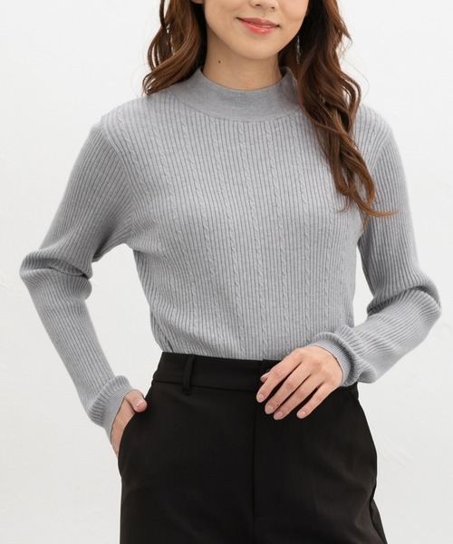 セール】ケーブル編ハイネックニット（ニット/セーター）｜Honeys