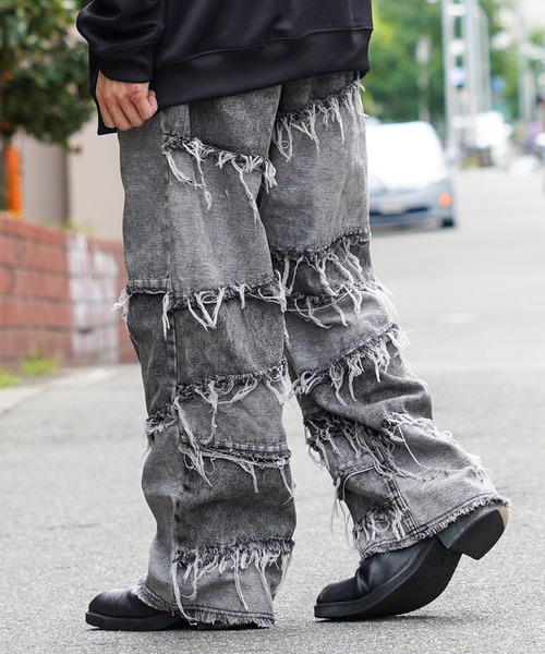 1111clothing（ワンフォークロージング）の「ブロッキング フリンジ