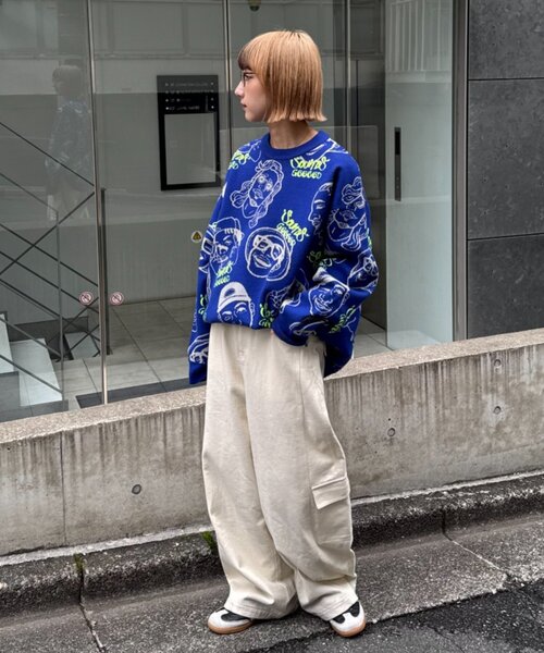 セール】【SOUNDS GOOOOD】アソートフェイス柄ファンキーニット