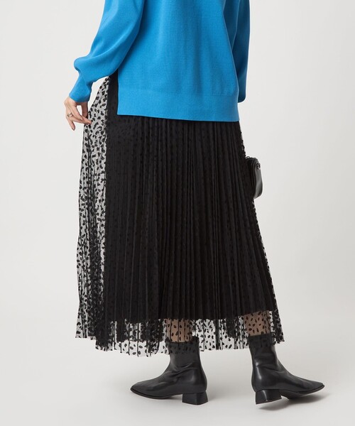 セール】［size SHORT/TALLあり］2WAY チュール プリント プリーツ