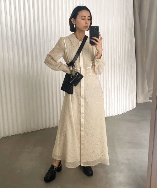 Ameri（アメリ）の「TWINKLE APRON DRESS（ワンピース）」 - WEAR