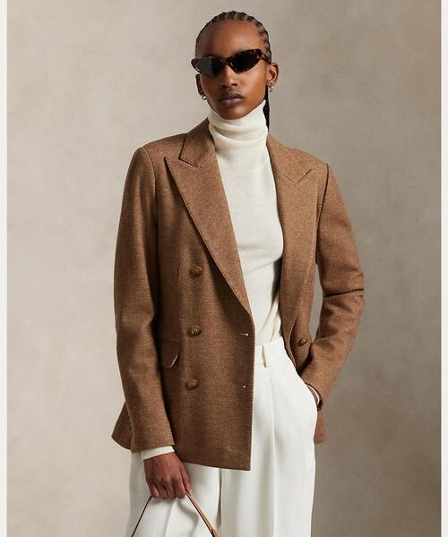 セール】ダブルブレステッド ヘリンボーン ブレザー（テーラード