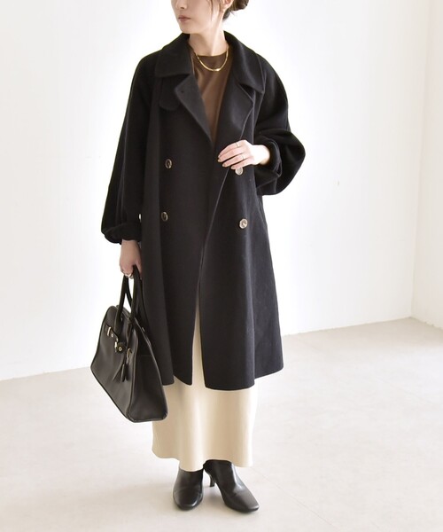 quaranciel: リバー スタンド & テーラード ダブルブレスト Aライン