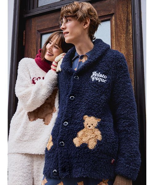 セール】【HOLIDAY】【HOMME】ベア柄ネルシャツ（ルームウェア