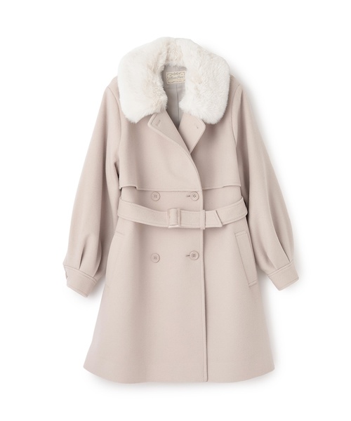 セール】フェイクファー衿つきミドルコート（ダッフルコート）｜mezzo