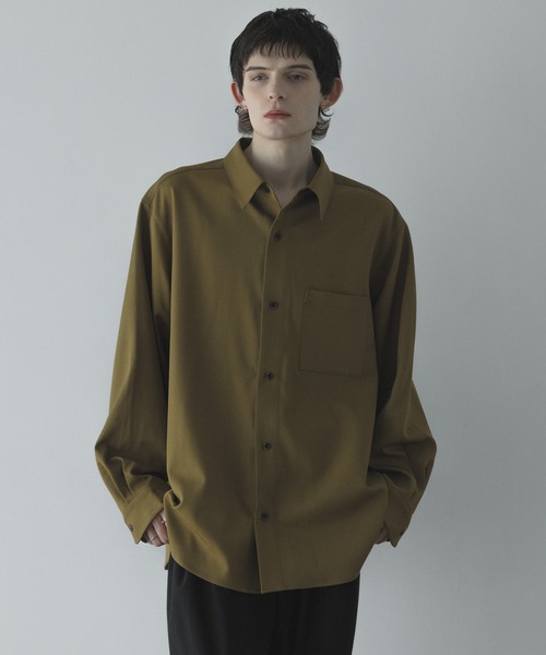 loose basic oversize shirt - heather drape / ルーズベーシック