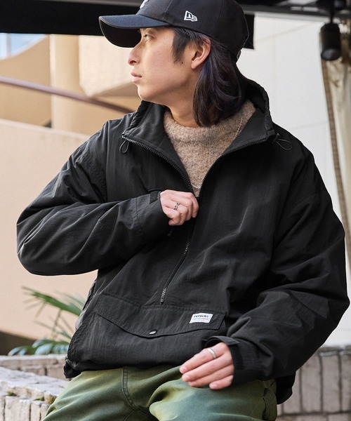 retock's】裏フリース ハーフジップ ビッグシルエット ナイロン