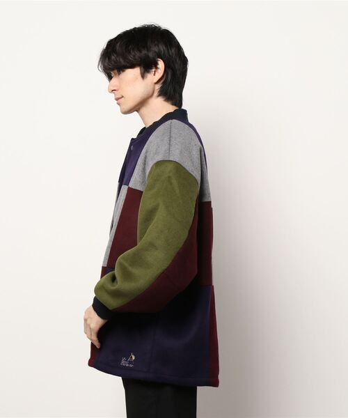 美品】ゴースローキャラバン/シャギーウールパッチワークサーコート