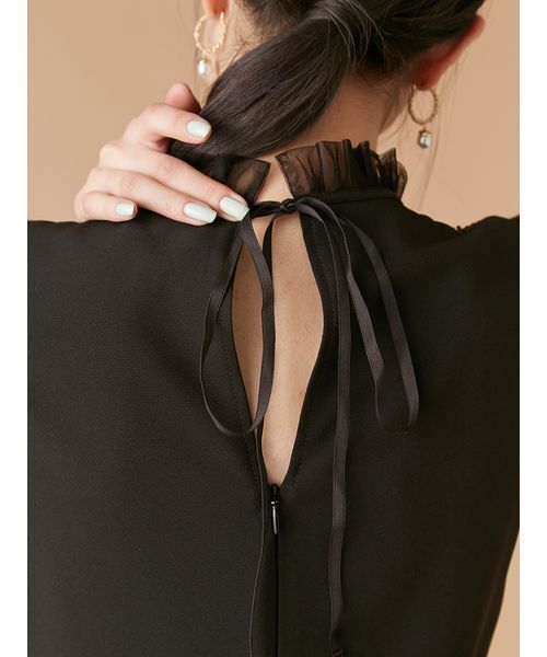 セール】[L.B CANDY STOCK]チュールドッキングビジューミニワンピース