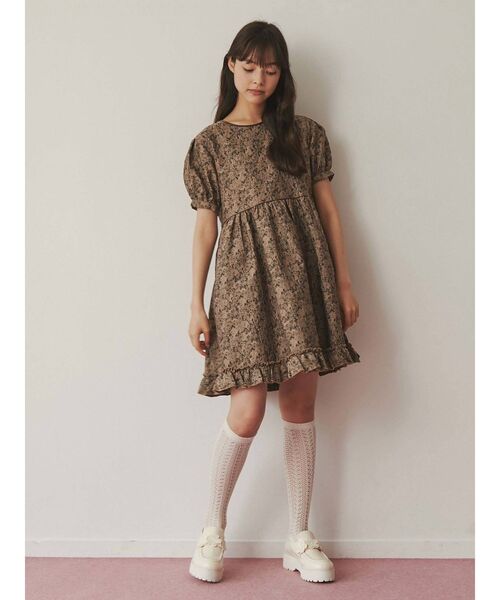 merry jenny（メリージェニー）の「flowerジャガードミニワンピース